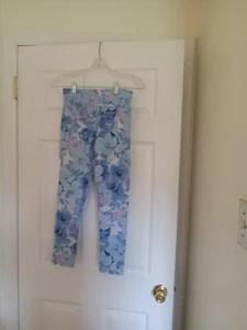 Girls Old Navy High Rise Powersoft Periwinkle Floral Leggings Size L. New! - Picture 1 of 3