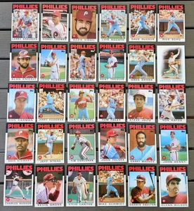 PHILADELPHIA PHILLIES 1986 Topps MLB 30-Card Team Set from Vendor Boxes NM-MT  - Picture 1 of 1