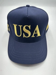 Auténtico sombrero de camionero Cali-Fame MAGA EE. UU. 45-47 Trump azul hecho en América - Imagen 1 de 6