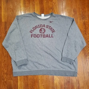 Florida State Football Sweatshirt Mens 4XL Gray Nike Crewneck Pullover NCAA NCAA - Picture 1 of 12