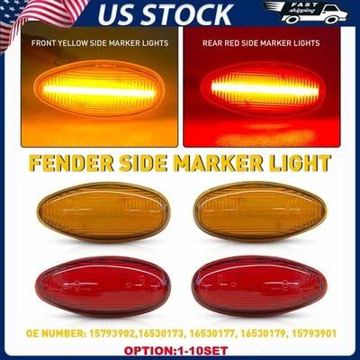 Indicador intermitente de luz lateral LED para 99-14 GMC Sierra 2500HD 3500HD 4-40X Foto 1 de 4