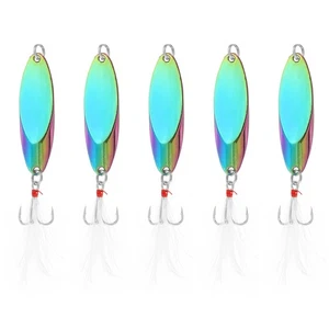 5 Stück 4/5 Unzen Metall Angellöffel Angelköder Drillinge Haken Jigs, Mehrfarbig - Bild 1 von 5