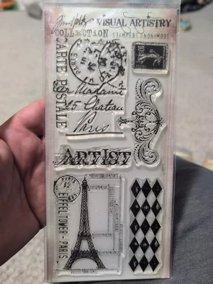 Tim Holtz Stampers Anonymous New Clear Stamps FRENCH MARKET Retired - Image 1 of 4