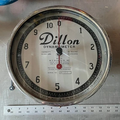 DINAMÓMETRO DILLON 10.000 libras 50 libras divisiones 10" diámetro indicador AN3133 Foto 1 de 4