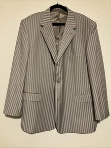 Fellini Uomo Giacca Tuta Cappotto Beige 46” Petto, Manica 25”, Spalle 20”, - Foto 1 di 11