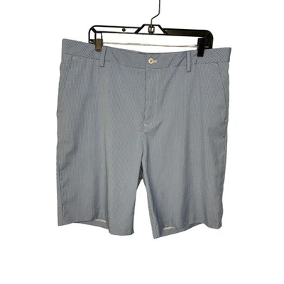 Ashworth blue white patterned golf athletic flat front shorts men's size 38W - Image 1 of 4