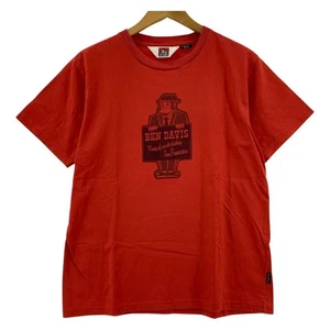 Ben Davis Red Cotton Short Sleeve T-Shirt Size Medium Used Japan - Picture 1 of 4