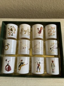 12 Days of Christmas Vanilla Wishes Duftkerzen handbemalt Opal Haus NEU - Bild 1 von 6