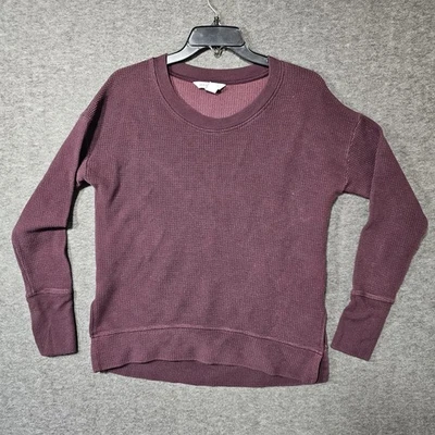 Athleta Womens Small Coaster Luxe Sweatshirt Burgundy Oversize Long Slv Pullover - Image 1 of 4