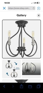 Progress Lighting P350042-143 Whisp 3 Light 15"W Semi Flush Ceiling - Graphite - Picture 1 of 3