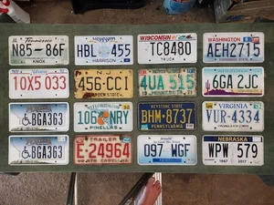License Plate Mixed Lot 16 Craft Plates 1973 MN New Jersey Florida Pennsylvania - Picture 1 of 1