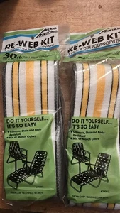 Kit de dos correas para silla Arden Paradise Re-Web 30' x 3" blanco/amarillo NOS - Imagen 1 de 1