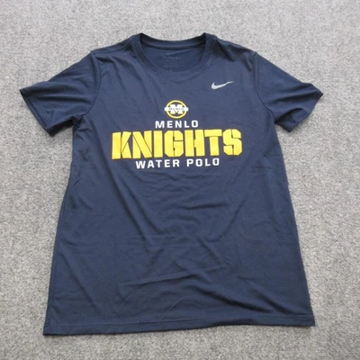 Camisa Menlo Knights Para Hombres Pequeña Azul NCAA Polo Acuático Nike Dri Fit Poliéster Camiseta Foto 1 de 4