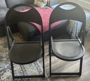 Juego de 2 sillas plegables vintage de madera con respaldo curvo hechas en la URSS soviética - Imagen 1 de 10