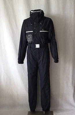 BOGNER Made in USA ONE PIECE BLACK SKI SUIT. Sz 10.SHORT.Underarms 22", Hips 21" - Image 1 of 4
