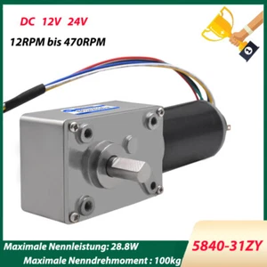 5840-31ZY Schneckengetriebe Motor DC 12V 24V mit Encoder Verriegelung Umkehrbar - Bild 1 von 8