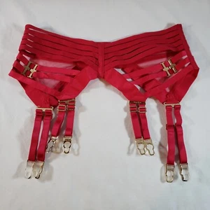 Honey Birdette Linda C Medium Suspender Garter Belt Raspberry Red Strappy - Picture 1 of 5