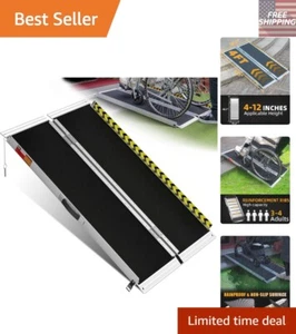 4FT Heavy Duty Aluminum Ramp - Portable Solution for Wheelchairs & Scooters - Picture 1 of 10