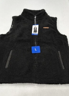 Sage Collective Women’s Fleece Sleeveless Vest, Black, Size L - Image 1 of 4