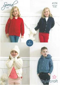 4174 Stylecraft Giacche, cappellini e guanti speciali motivo a maglia per bambini 18-28" - Foto 1 di 3