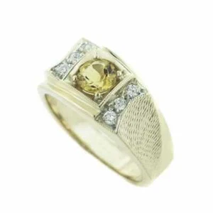 GJFL - Echt Citrin Herren Ring - 14K Gelbgold 925 - Bild 1 von 2