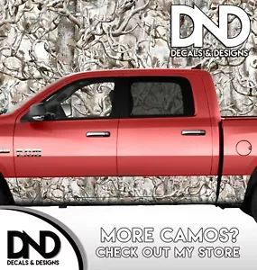 Camo Snow Buck Skull Rocker Panel Decal Wrap Kit Truck 5 Panels - Matte - 21 FT - Picture 1 of 2