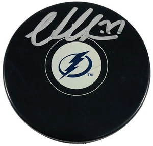 VICTOR HEDMAN SIGNED TAMPA BAY LIGHTNING LOGO PUCK AUTOGRAPHED NORRIS +COA - Picture 1 of 2