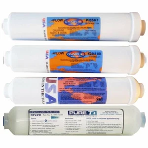 Set 4 filtri in linea per sistema ad osmosi inversa da banco RO, inc DI e KDF - Foto 1 di 1