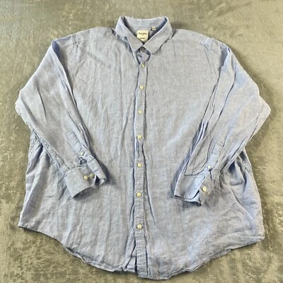 Murano Baird McNutt Shirt Men Size 2XB Blue Linen Beach Resort Summer Preppy - Image 1 of 4