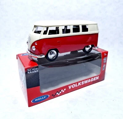 Modellino Auto Retro Volkswagen T1 Bus scala 1:38 Welly Nex 1/38 Pulmino VW - Immagine 1 di 4