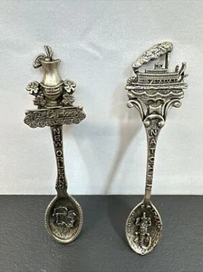 Two New Orleans souvenir collector dimensional Gish pewter spoon, Natchez Pat #1 - Picture 1 of 7