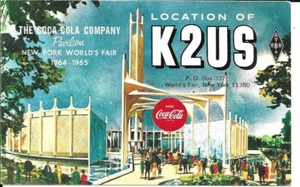 QSL 1964 New York Worlds Fair Coca Cola scheda radio - Foto 1 di 1