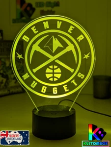 DENVER NUGGETS BASKETBALL Personalised 3D LED Night Light 7 Colour Change Lamp - Picture 1 of 20