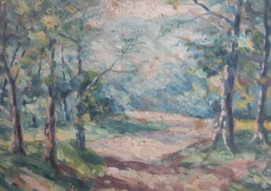 Antique impressionist landscape oil painting forest landscape - Picture 1 of 9