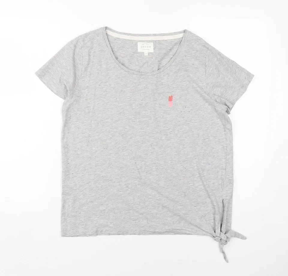 Next Women’s Grey Pyjama Top Size 10 with Bow Accent - Image 1 of 4