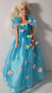 Vintage Blonde Barbie With Bangs & White Legs & Blue Ballerina Shoes Connected - Picture 1 of 7