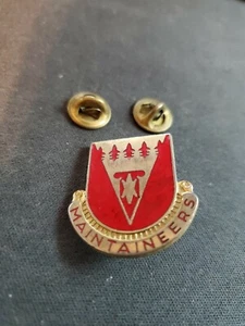 Vintage 801st Support Battalion Distinctive Unit Insignia Crest DUI Pin Rare - Picture 1 of 3
