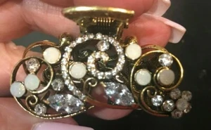 Neu Opal klar Kristall & Strass Silber 1 1/2" Haarkralle Clip - Bild 1 von 2