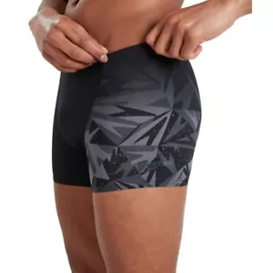 NEW SPEEDO MENS SWIM PANT BLACK GREY TRUNK CHLORINE RESISTANT - FIT 36" - 90CM - Picture 1 of 1