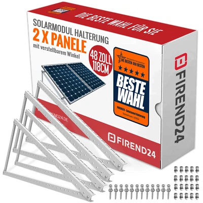 FIREND24 4x PV Halterung Halter Wand Dach Boden Balkonkraftwerk Befestigung 0°-90° 118cm