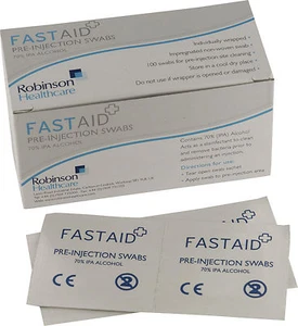 FastAid Alcohol Wipes with 70% IPA Pre-Injection Swabs for Skin, Tattoo, Alcotip - Picture 1 of 1