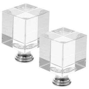  2 Pcs Lamp Top Decoration Glass Light Knob Cube Finial Solid Finials Caps