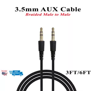 AUX 3.5mm Cable Male to Male Car Audio Cord Headphones Car Speaker iphone bose - Picture 1 of 5