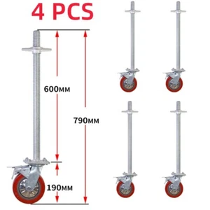 4 Pack Adjustable Leveling Scaffolding Wheels 6' Locking Caster Wheel for Shelve - Picture 1 of 13