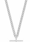 Sterling Silver T.Bar Pendant Curb Chain Necklace 18"