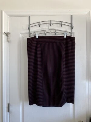 Falda lápiz LOFT para mujer talla 16 alta borgoña negra a rayas ponte tejida nueva con etiquetas precio de venta sugerido por el fabricante 69 Foto 1 de 4