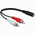New Amiga Audio Cable Adapter for PC Speakers 2x Male RCA 3.5mm Jack Female 87