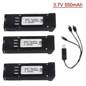 3x 3.7V 550mAh Battery 3 in 1 Charger for RC Quadcopter Drone JY019 E58 S168 USA - Picture 1 of 8