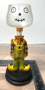 Halloween Decorative Candle Holder With Skeleton Clown Design - Picture 1 of 3