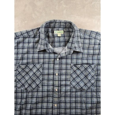 Haband Shirt Mens 3X Flannel Plaid Long Sleeve Button Up Blue Green *Read - Image 1 of 4